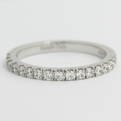 2.0mm French Cut Pave Set Wedding Band 14k White Gold