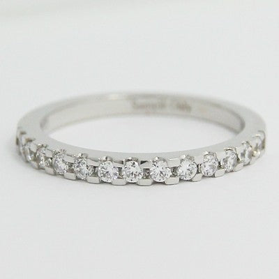 W93575-(2.0mm) French Cut Pave Wedding Band 14k White Gold