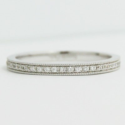 2.0mm Micro Pave Set Thin Eternity Band 14k White Gold 