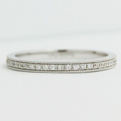 2.0mm Micro Pave Set Thin Eternity Band 14k White Gold