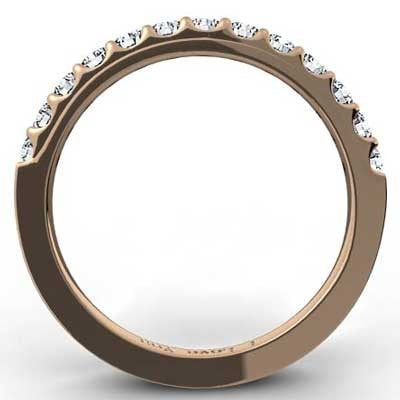 2.0mm French Cut Pave Wedding Band 14k Rose Gold