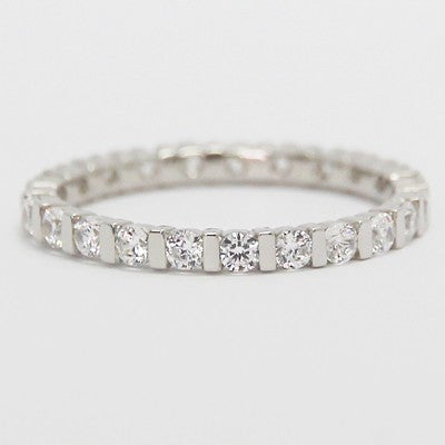 2.0mm Tension Style Eternity Wedding Band 14k White Gold