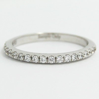 2.0mm Thin French Cut Pave Diamond Band 14k White Gold