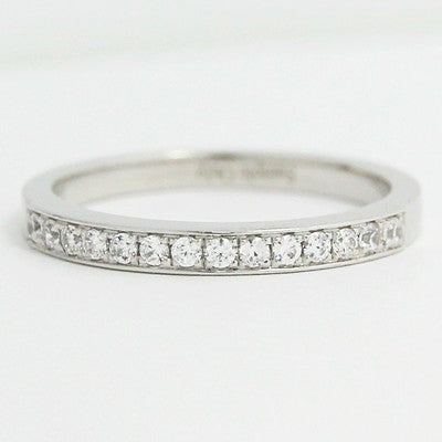 2.1mm Bead Set in Channel Wedding Band 14k White Gold
