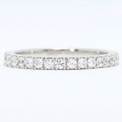 2.2mm French Cut Diamond Wedding Band 14k White Gold