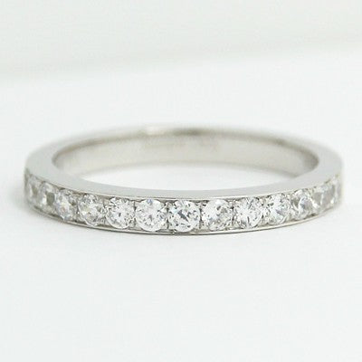 2.3mm Classic Channel Diamond Wedding Band 14k White Gold
