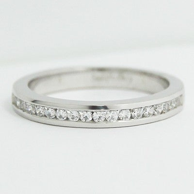 2.3mm Half Eternity Channel Wedding Band 14k White Gold 