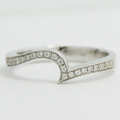 2.5-1.9mm Custom Curved Wedding Band 14k White Gold