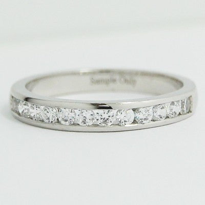 2.8mm Channel Set Diamond Band 14k White Gold