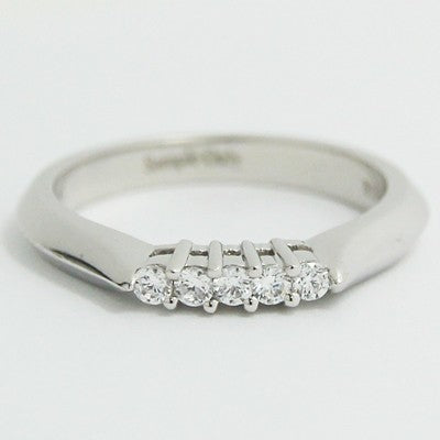 2.9mm Shared Prong Cathedral Knife Edge Band 14k White Gold