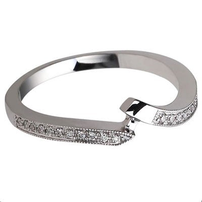 2mm Fitted Milgrained Wedding Band 14k White Gold W3721-1