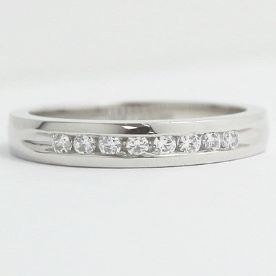 3.0-3.4mm Channel Set Diamond Wedding Band 14k White Gold
