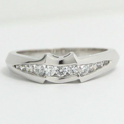 3.0-4.5mm Custom Fitted Channel Wedding Band 14k White Gold
