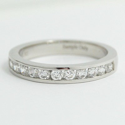 3.0mm Half Eternity Channel Set Diamond Band 14k White Gold
