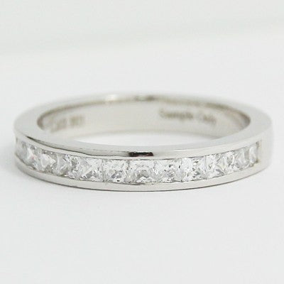 3.0mm Princess Cut Channel Set Diamond Band 14k White Gold