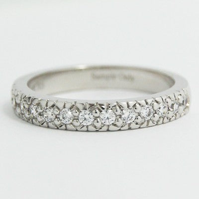 3.0mm Vintage Style Diamond Wedding Band 14k White Gold
