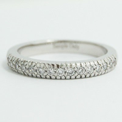 3.0mm Vintage Style Diamond Wedding Band 14k White Gold
