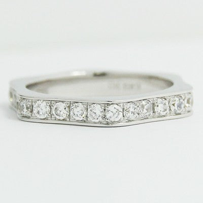3.10mm Hexagonal Diamond Wedding Band 14k White Gold L3819