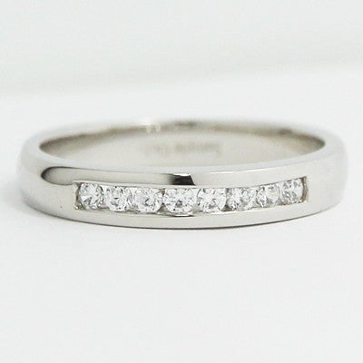 W93439  3.15mm Channel Set Euro Band 14k White Gold