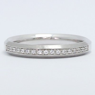 3.1mm Channel Set Brushed Diamond Wedding Band 14k White Gold