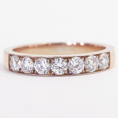 3.2-3.6mm Channel Set Wedding Band 14k Rose Gold