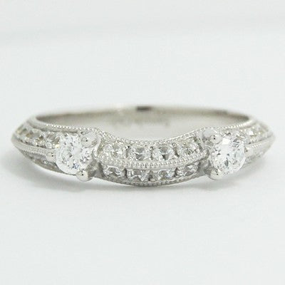 3.2mm Contoured Knife Edge Wedding Band 14k White Gold 