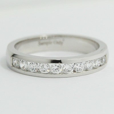 3.6mm Channel Set Wedding Band 14k White Gold