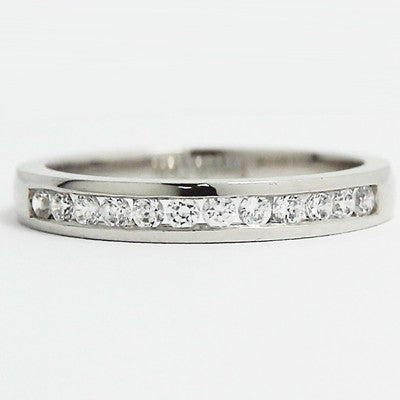 3mm Channel Set Wedding Band 14k White Gold