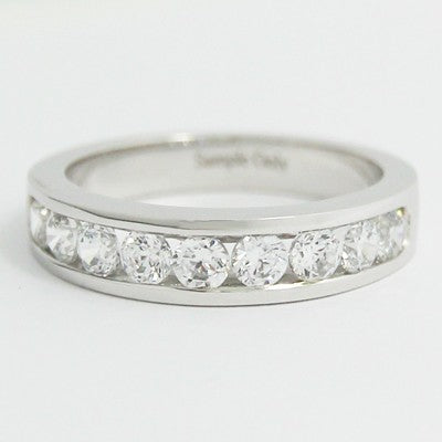 4.0-4.75mm Channel Set Wedding Band 14k White Gold  L3781