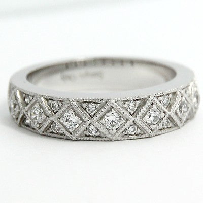 4.3-4.9mm Milgrain Designed Wedding Ring 14k White Gold