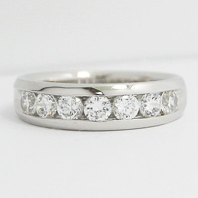 4.5-5.5mm Channel set Diamond Wedding Band 14k White Gold