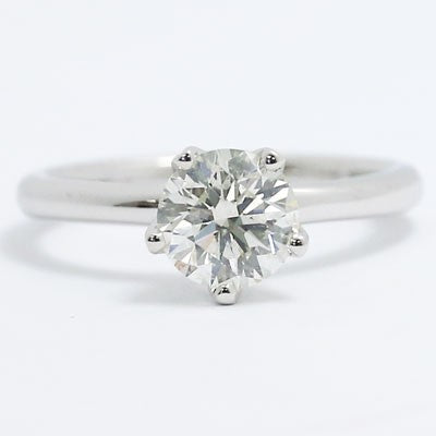 DER-D01 5 Prong Solitaire Engagement Ring 14k White Gold