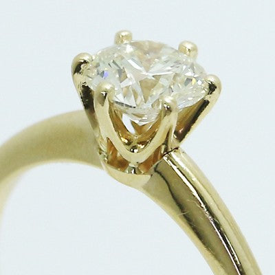 MER-P01 6 Prong Solitaire Diamond Engagement Ring 14k Yellow Gold