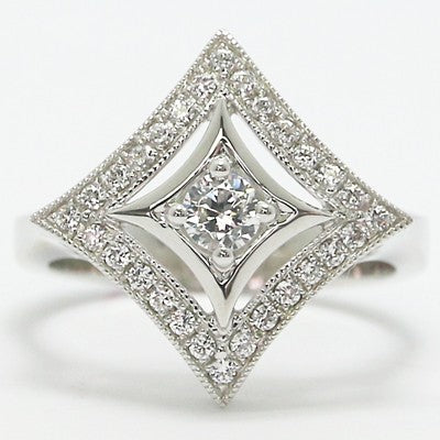 Antique Halo Designed Silver Ring