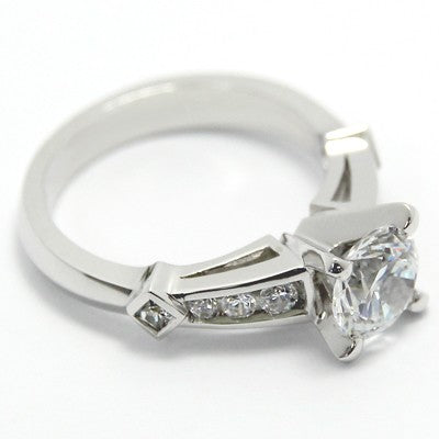 E93336-Channel Set Diamond Accent Ring 14k White Gold