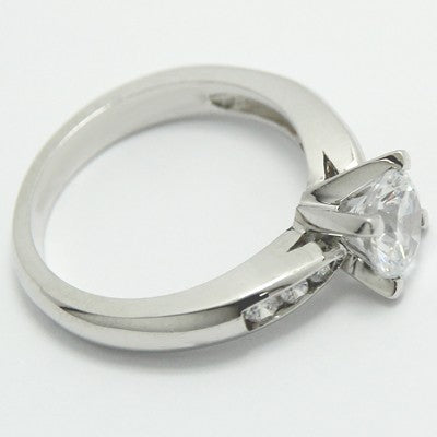E93337-Channel Set Tapered Diamond Ring 14k White Gold