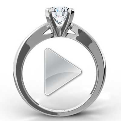 Channel Set Tapered Diamond Ring 14k White Gold