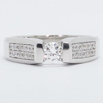 E93488-Channel Set Tension Style Engagement Ring 14k White Gold E93488