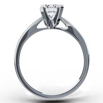 E92438-Classic Tapered Diamond Ring 14k White Gold