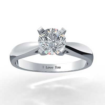 Classic Tapered Diamond Ring 14k White Gold