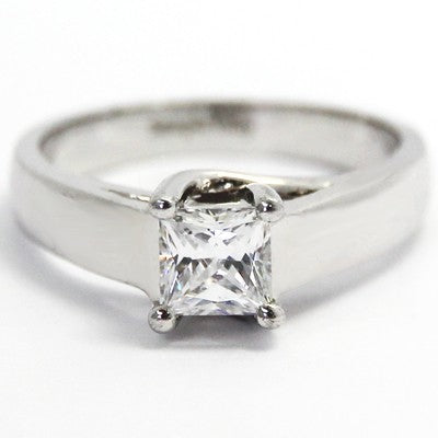 Cross Prong Diamond Setting 14k White Gold