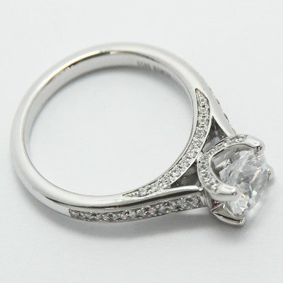 E93863-Crown Diamonds Engagement Ring 14k White Gold