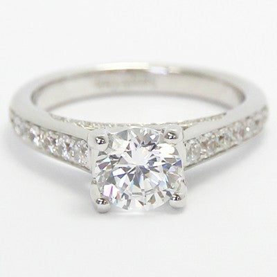 Crown Diamonds Engagement Ring 14k White Gold