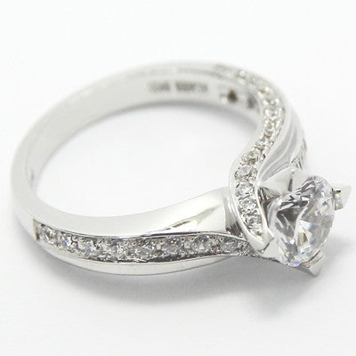 E93665-1-Curved Diamond Engagement Ring 14k White Gold
