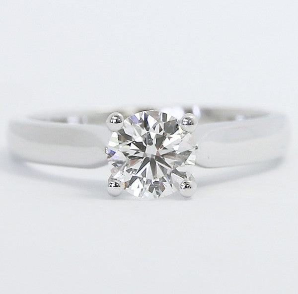 Custom Solitaire Diamond Engagement Ring 14k White Gold 