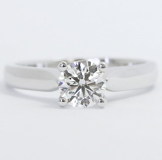 Custom Solitaire Diamond Engagement Ring 14k White Gold