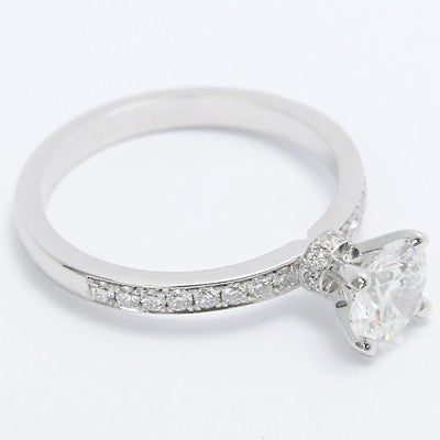 E94166-4-Deco Style Bead Set Engagement Ring 14k White Gold