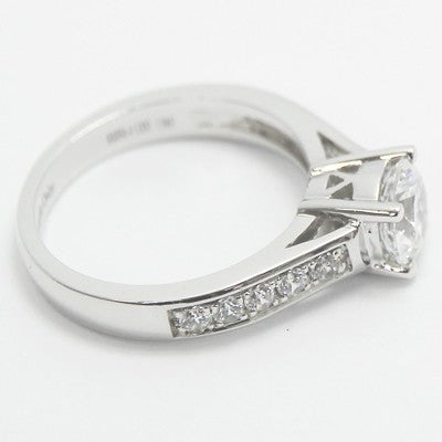 Designed High Cathedral Channel Set Ring 14k White Gold