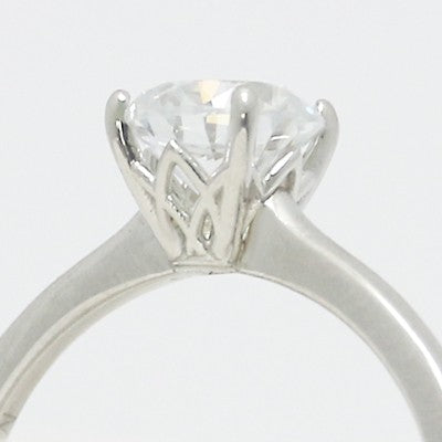 MER-K02-Designed Solitaire Setting Engagement Ring 14k White Gold