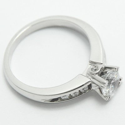 E93342-Diamond Accent Solid Engagement Ring 14k White Gold